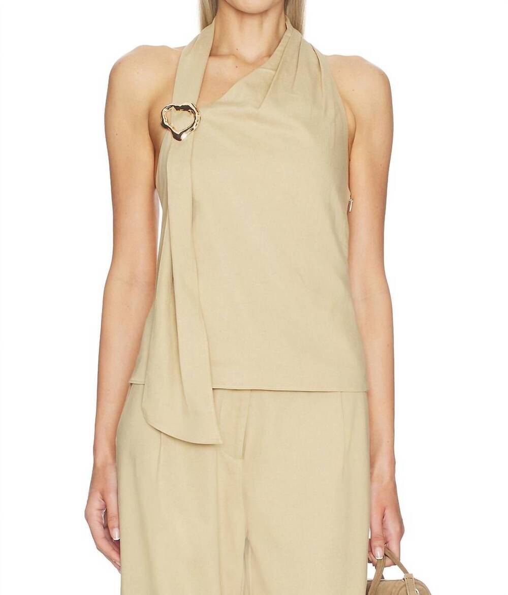NEW LINE AND DOT lelio top in sand